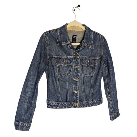 Gap Women's Cropped Jean Jacket button up size S - Picture 1 of 9